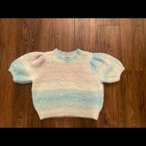 Rainbow Blues bubble sleeve sweater
